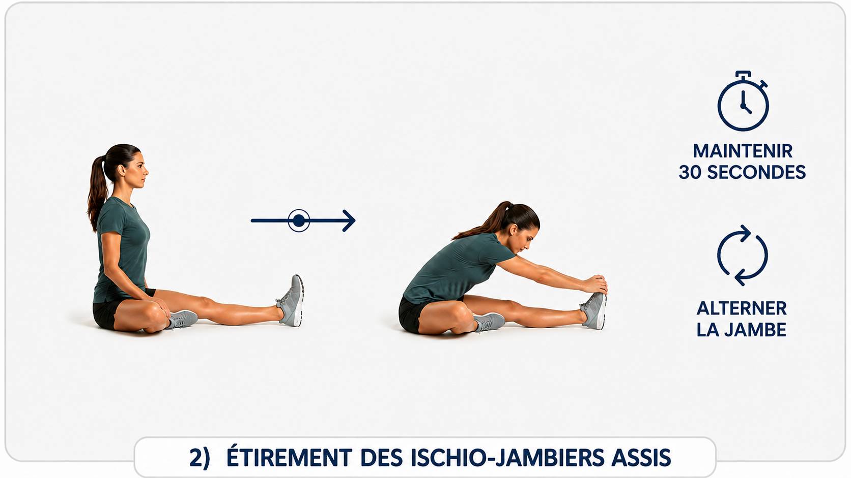 Étirement des ischio-jambiers assis